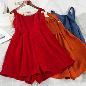 Model nou de salopete scurte de dama cu bretele subtiri in mai multe culori