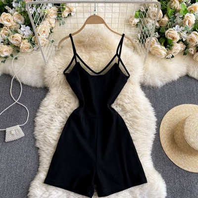 Salopeta scurta de dama cu bretele subtiri in mai multe culori