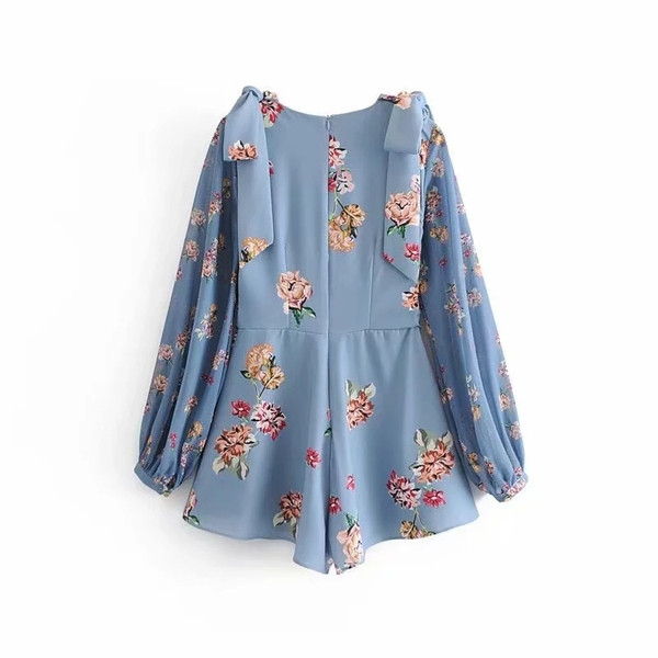 Salopeta scurta lata pentru femei cu model floral