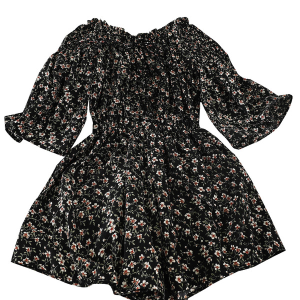 Salopeta de dama cu model floral si maneci 3/4