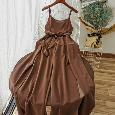 Salopeta de dama moderna cu curea si bretele subtiri in diferite culori