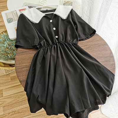 Salopeta casual dama cu talie elastica si nasturi