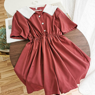 Salopeta casual dama cu talie elastica si nasturi