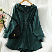 Salopeta de dama cu talie elastica si fermoar in mai multe culori