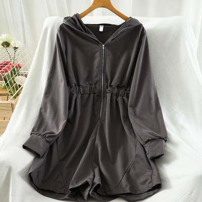 Salopeta de dama cu talie elastica si fermoar in mai multe culori