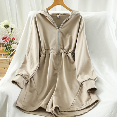 Salopeta de dama cu talie elastica si fermoar in mai multe culori