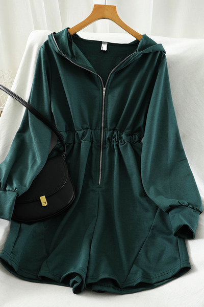 Salopeta de dama cu talie elastica si fermoar in mai multe culori