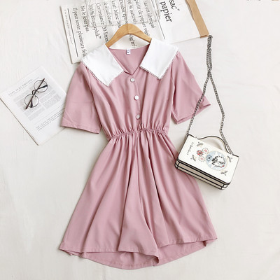 Salopeta de dama cu maneci scurte si nasturi