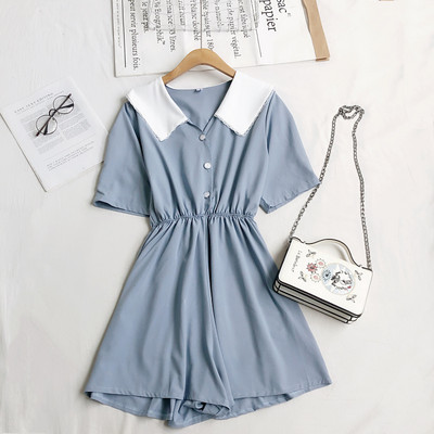 Salopeta de dama cu maneci scurte si nasturi