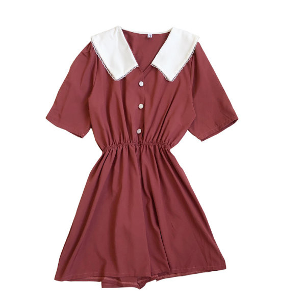 Salopeta de dama cu maneci scurte si nasturi