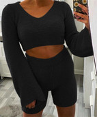 Γυναικείο casual σετ απλό μοντέλο παντελόνι και μπλούζα