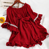 Ženski moderan kombinezon sa 3/4 rukavima i vezom u više boja