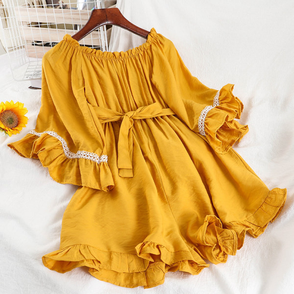 Ženski moderan kombinezon sa 3/4 rukavima i vezom u više boja