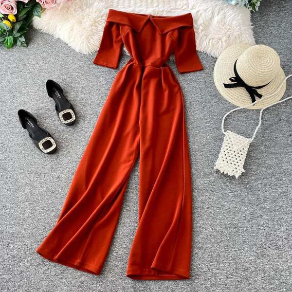 Salopeta lunga de dama model nou cu decolteu barca si maneci 3/4