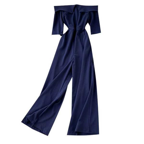 Salopeta lunga de dama model nou cu decolteu barca si maneci 3/4