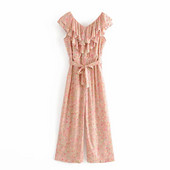 Μακριά καλοκαιρινή ολόσωμη φόρμα με λουλουδάτο μοτίβο