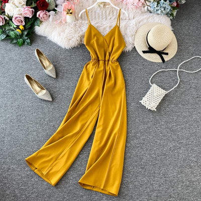 Salopetă de damă modernă cu bretele subțiri - mai multe culori