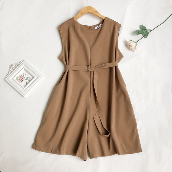 Salopetă elegantă de damă cu centură în talie în trei culori