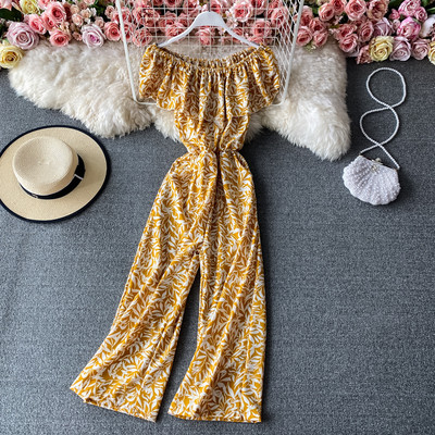 Salopeta lunga de dama cu talie elastica si bucle