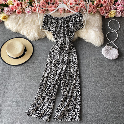 Salopeta lunga de dama cu talie elastica si bucle