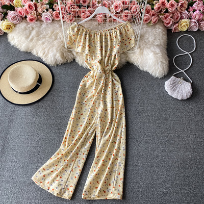 Salopeta lunga de dama cu talie elastica si bucle