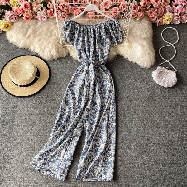 Salopeta lunga de dama cu talie elastica si bucle