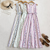 Salopetă elegantă de vară pentru femei, cu centură și fermoar