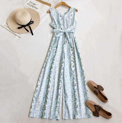 Salopetă elegantă de vară pentru femei, cu centură și fermoar