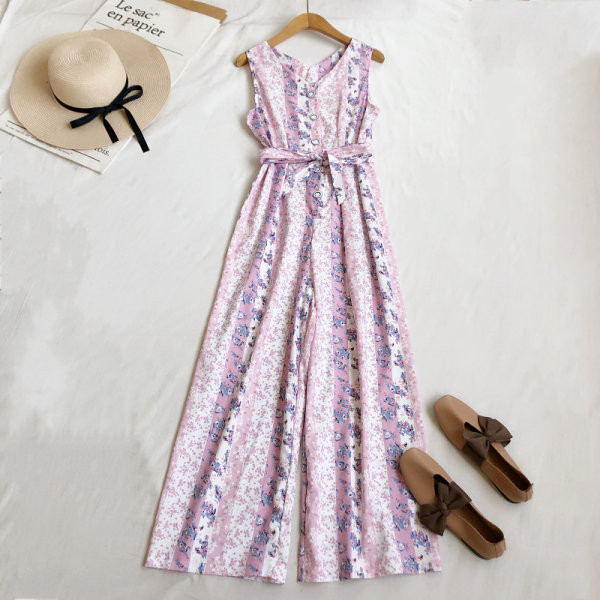 Salopetă elegantă de vară pentru femei, cu centură și fermoar