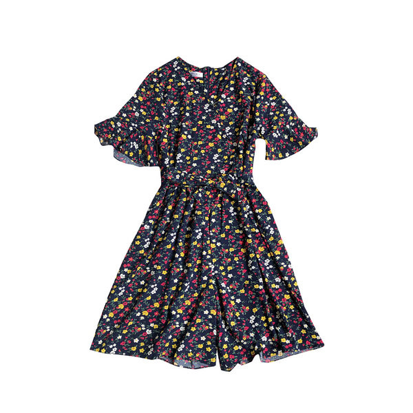 Ženski moderni kombinezon sa cvjetnim uzorkom i špic izrezom