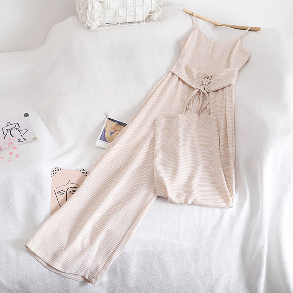 Salopeta lunga de dama cu cravate si bretele subtiri