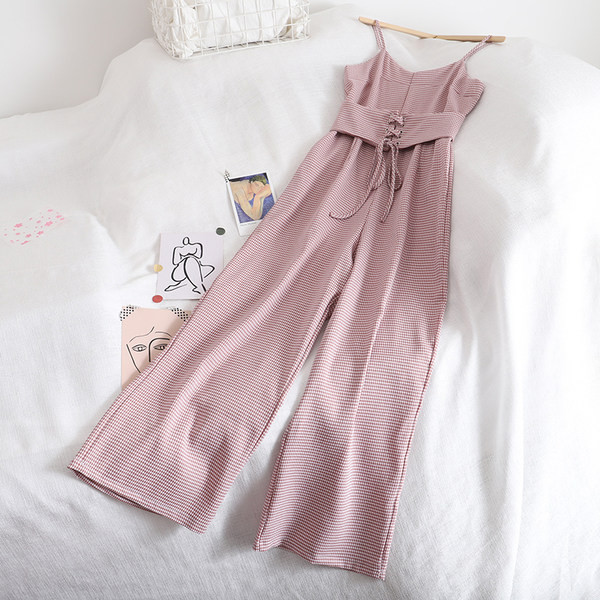 Salopeta lunga de dama cu cravate si bretele subtiri