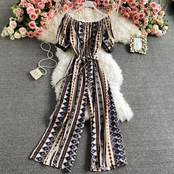 Salopetă lungă de damă cu umerii goi