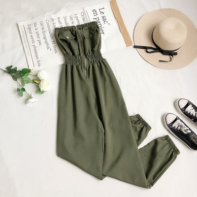 Γυναικεία ολόσωμη φόρμα με φερμουάρ και ελαστική μέση