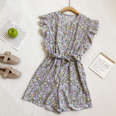 Ženski moderni kombinezon sa cvjetnim uzorkom i remenom