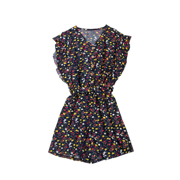 Ženski moderni kombinezon sa cvjetnim uzorkom i remenom