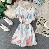 Salopetă casual damă cu mâneci scurte - două culori