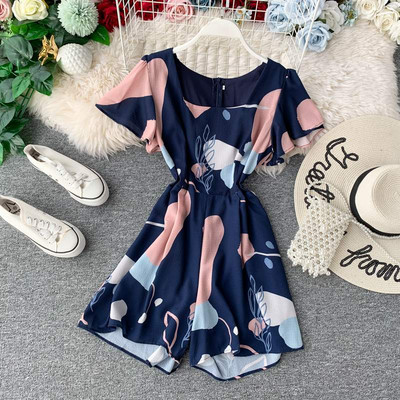 Salopetă casual damă cu mâneci scurte - două culori