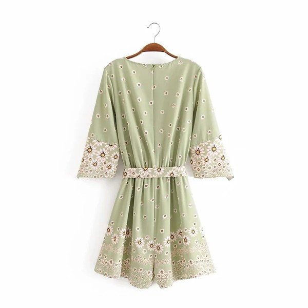 Salopetă largă de vară cu model floral