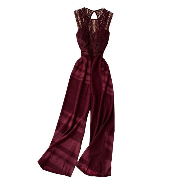 Salopetă lungă de damă cu dantelă