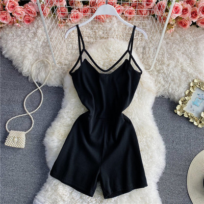 Salopeta scurta de dama cu bretele subtiri