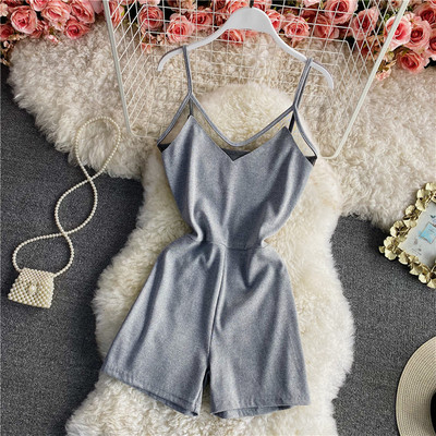 Salopeta scurta de dama cu bretele subtiri