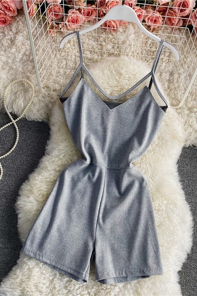 Salopeta scurta de dama cu bretele subtiri