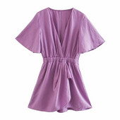 Salopeta de dama asimetrica cu talie elastica