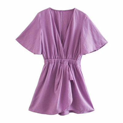 Salopeta de dama asimetrica cu talie elastica