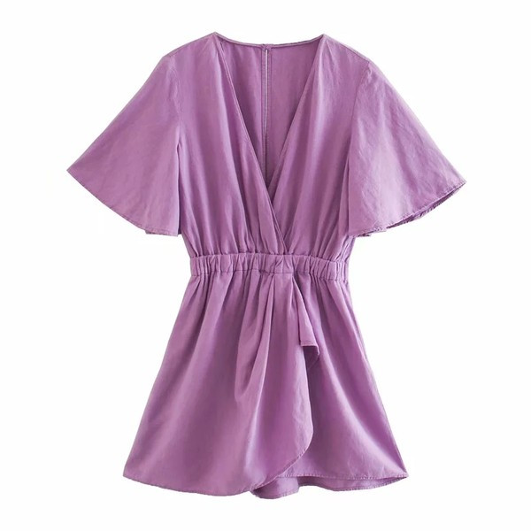 Salopeta de dama asimetrica cu talie elastica