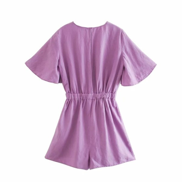 Salopeta de dama asimetrica cu talie elastica