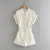 Salopeta de zi cu zi scurta cu nasturi si curea