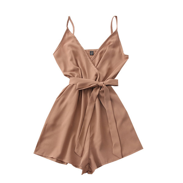 Salopeta de dama cu bretele subtiri si curea in talie