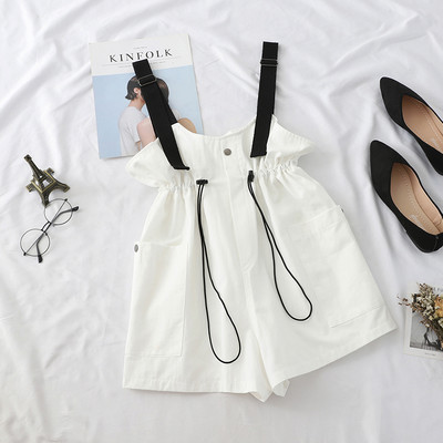 Ženski ležerni kombinezon s vezama i gumbima